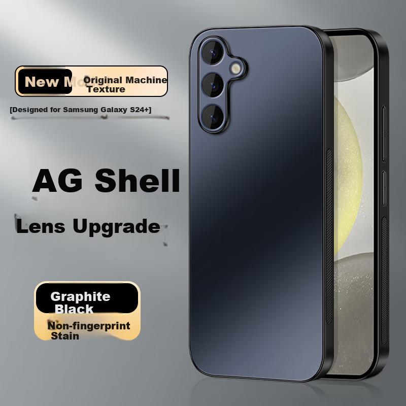 Samsung S24+ Phone Case, S24Plus Protective Cover, AG Frosted Lens Full Protection Soft Case, Premium SAMSUNG Plain Simplen, Outer, Graphite Black