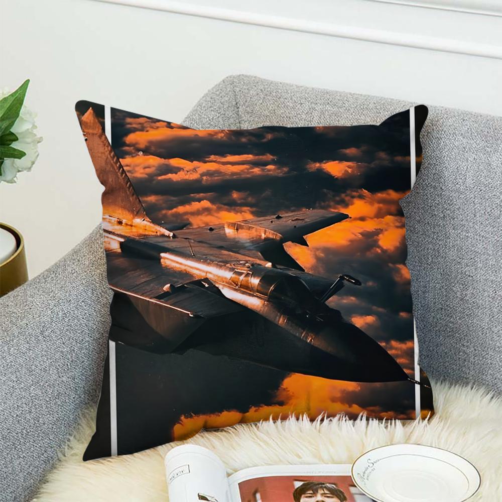 Russia Modern Fighter Jets Pillow Case For Car Sofa Decorative Home Double-sided Print Plush Square Throw Pillow Cushion Cover