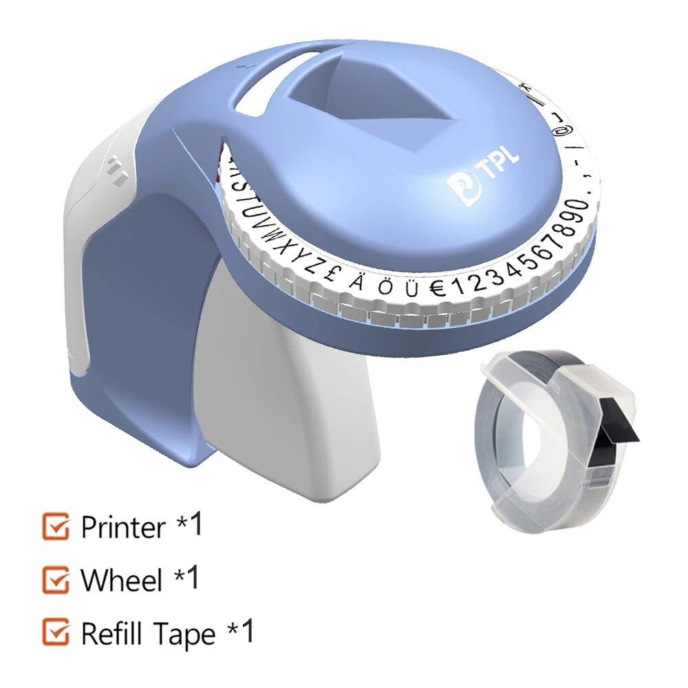 DIY 3D тиснение пишущей машинки Органайзер Xpress Label Maker Замена DYMO 12965 Ручной принтер для этикеток с 5 рулонами 9 мм ленты для этикеток
