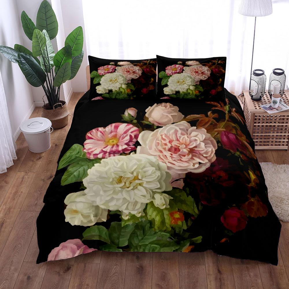 

Комплект постельного белья с цветочным принтом «Цветок» King Queen Double Full Twin Single Size EU single(135x200cm)