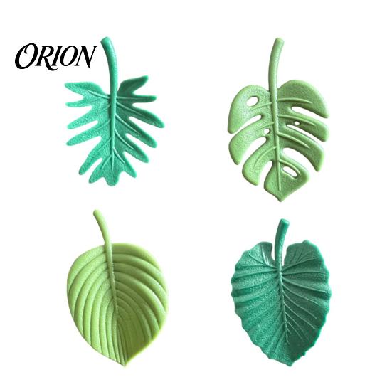 Leaf Shape Refrigerator Magnet 4Pcs 3D Monstera Magnet, Tropical Leaves Decorative Fridge Whiteboard Memo Notes Photo Holder for Home Kitchen