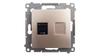 Simon 54 Single Computer Socket RJ45 Cat.6 With Shutter Matt Gold D61.01/44