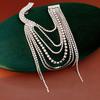 Epaulets Rhinestone Tassel Brooch Multi-layer Suit Lapel Pin Suit Collar Pin Shiny Badge Crystal Fringe Shoulder Mark Men Women
