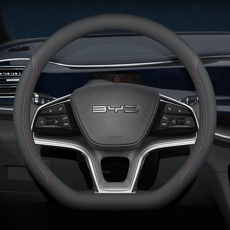 Sport Style Steering Cover For BYD Atto 3 Dolphin Seal Han Tang Seal U Dolphin Mini Shark 37‑38CM Premium Touch Car Accessories