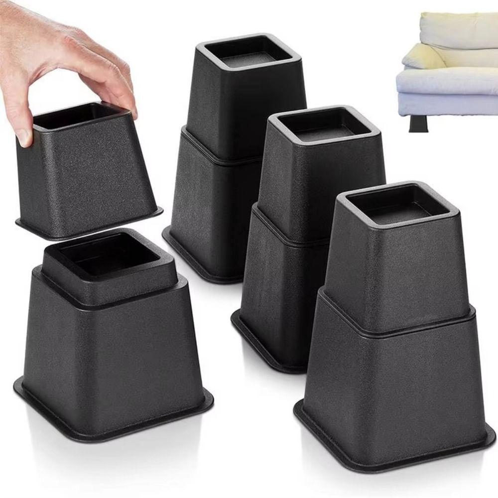 4Pcs Shock-Absorbing Bed Foot Pads Heavy Duty Table Lifters Stable Furniture Leg Risers  Chair Legs
