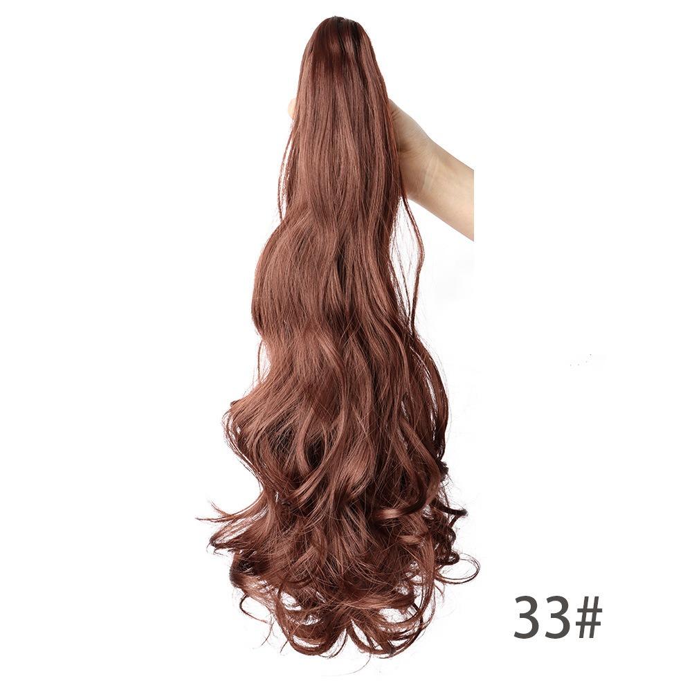 Corn Perm Long Wavy Curly Ponytail Ombre Pony Tail Hairpiece Claw Clip Ponytail Wig Daily