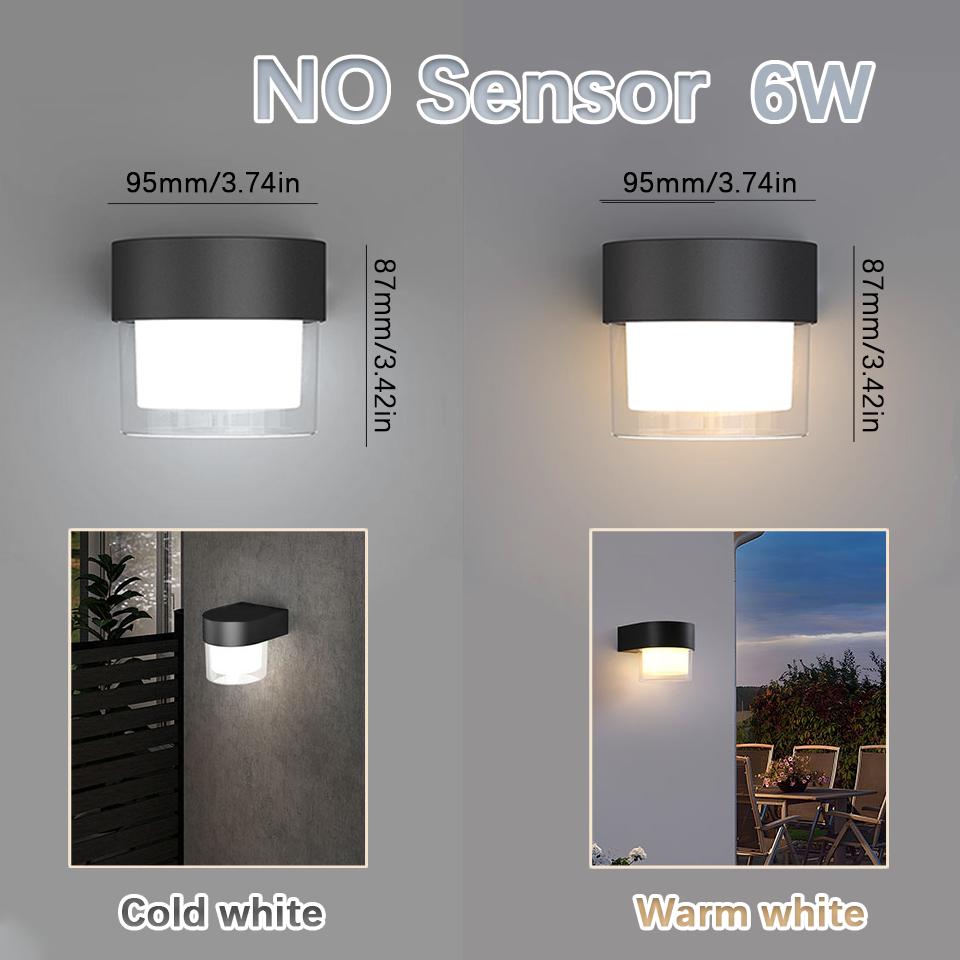 Solar Outdoor Wall Light Motion Sensor Wall Lamp Waterproof LED Wall Lamp 6W For Backyard Garden Patio Street Porch Garden Light