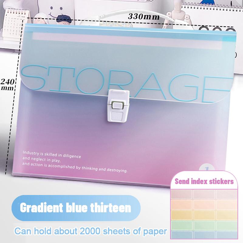 

Kawaii градиентный цвет A4портативная сумка-гармошка 13-слойная папка сумка для хранения студенческих контрольных работ большая вместительная сумка для информационных файлов