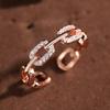 Xiaomi Huitan Delicate Women Opening Ring Chain Linked Design Fashion Accessories for Party Wedding Luxury Inlaid CZ Versatile Jewelry