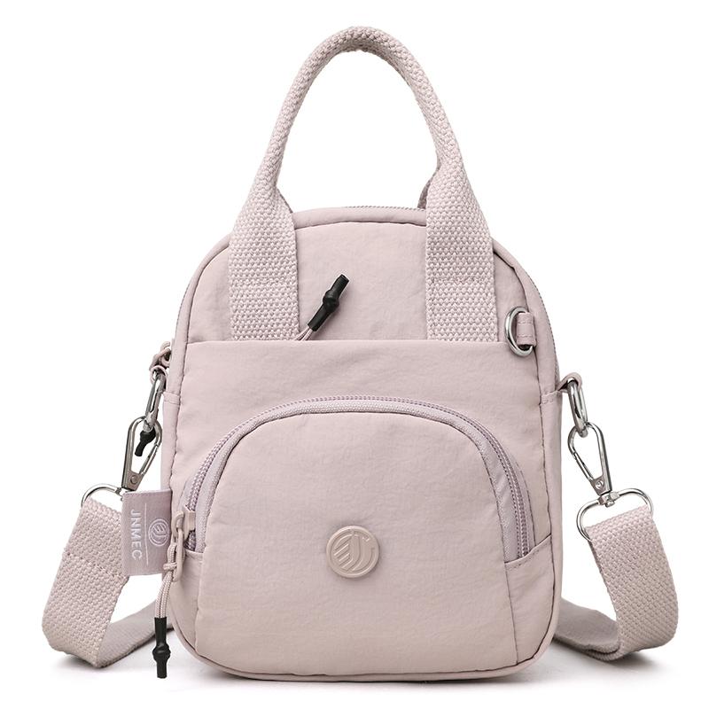 Small Square Bag Women's Travel Shoulder Bag Solid Color Crossbody Bag Water-Repellent Nylon Bag