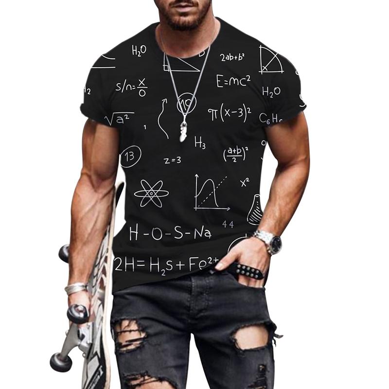 Funny Mathematical Shirt Phys Chemical Formula Summer Street 3D Tričko Módní O Krk Měkké Tričko Oversized Tričko Math Tričko