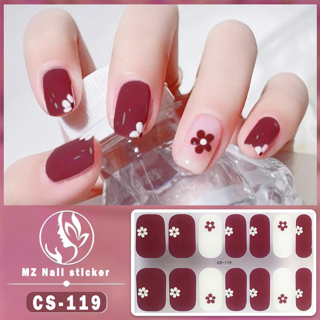 CS Waterproof No-Cure Gel Nail Wraps, Full Cover Contrast Color Tiger Head Pattern Nail Stickers, Nail Patch Films