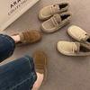Womens Flat Shoes Winter Warm Plush Fashion Cotton Shoes Outdoor Casual Shoes Anti Slip Suede Leather Snow Boots Zapatos Mujer