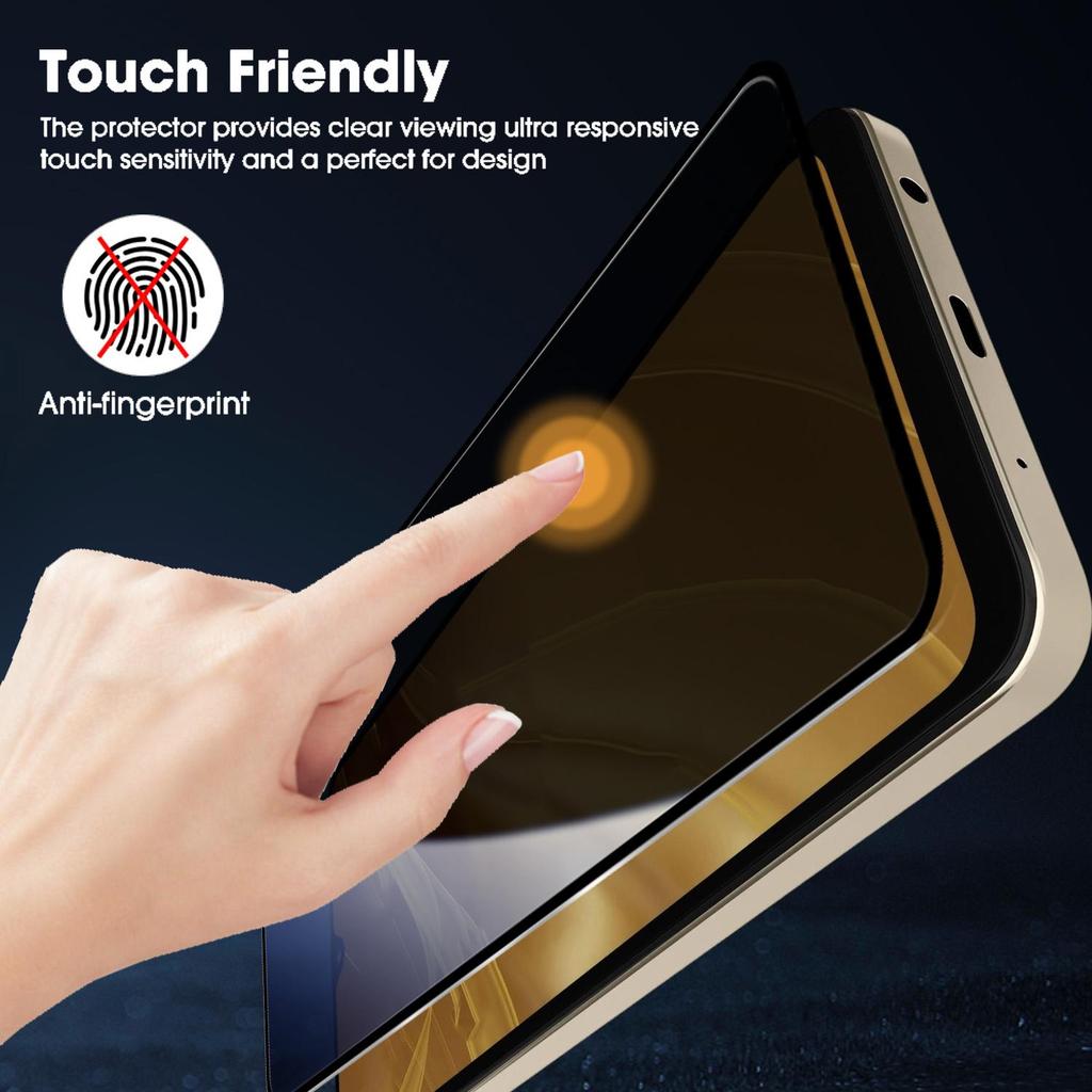 Privacy Tempered Glass Screen Protectors with Easy Install Kit for Xiaomi Mi Poco C71 Anti-scratch Anti-spy Shatterproof Films