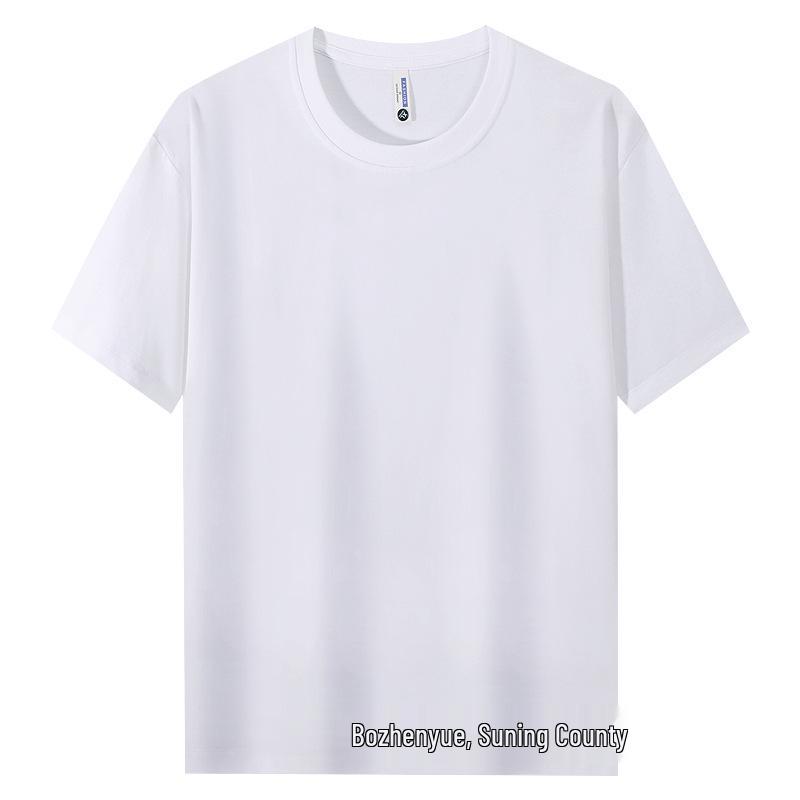 Men s Summer Cool Lyocell Tencel Short Sleeve T-Shirt - Wrinkle Resistant, Drop Shoulder, Round Neck, Plain Color. M