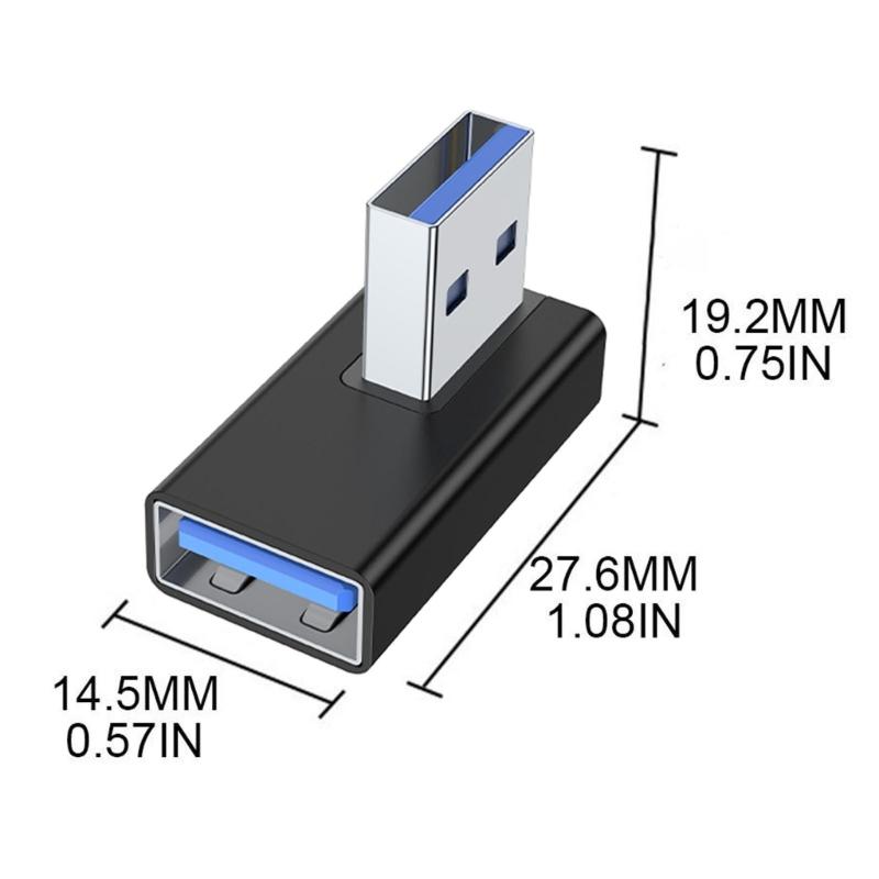2Pcs USB 3.0 Converters Adapter with 90 Angle Design Supporting Fast Sync and Power Output for Electronics Use