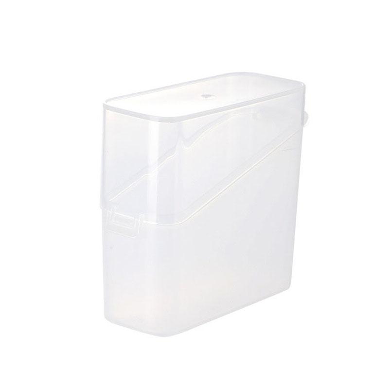 Clear Plastic Refrigerator Storage Box with Hinged Lid and Latch, Refrigerator Side Door Storage Box, Portioned Cheese Slice Box
