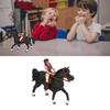 Horse Rodeo Figurine Children Kid Simulated Farm Horse Rider Model Toy Birthday Gift OrnamentPink Horseman