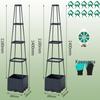 Balcony and Rooftop Vegetable Planting Box with Tomato Cage: Durable Plastic Flower Pot Container for Home Gardening.