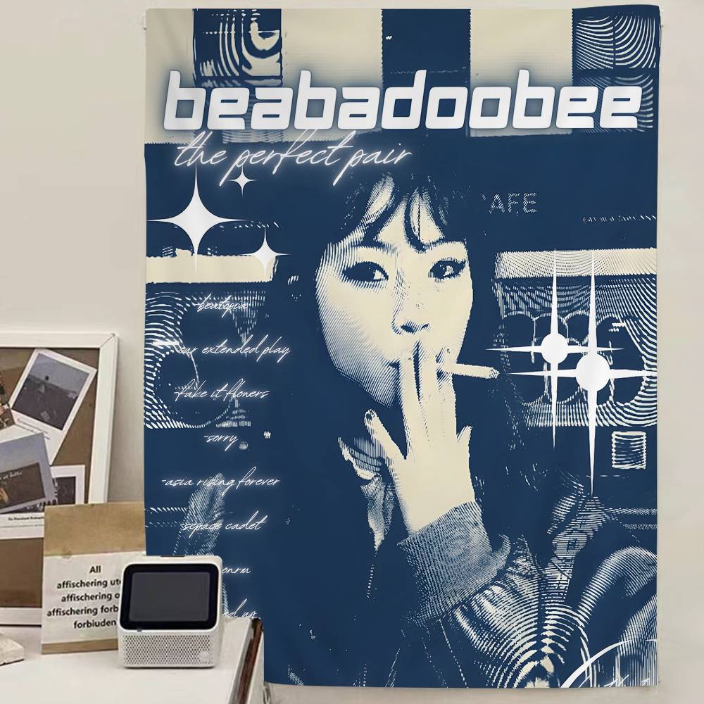 Textilien Unisex Singer Beabadoobee Diy Wall Tapestry Hanging Tarot Hippie Wall Rugs Dorm Ins Home Decor