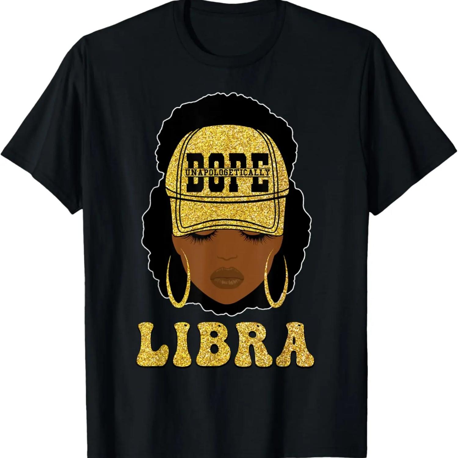 Бескомпромиссно крутая футболка со знаком зодиака Весы для чернокожих женщин S чёрный