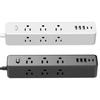 Schlanke Steckdosenleisten mit 9 Steckdosen, 3 USB-Ports, 2 USB-C-Ports, Überspannungsschutz, Flachstecker für Heim, Büro, Reise-Ladebedarf