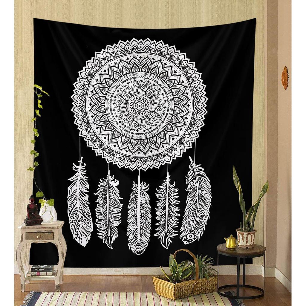 Large Golden Ombre Mandala Wall Tapestry Traditional Indian Hippie Room Decoration Oriental Artist Indian Bedroom Hanging