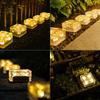 Solar Led Ice Cube Brick Lights Outdoor 4 LED Waterproof Stair Step Paver Lamp Yard Patio Lawn Garden Decoration Light