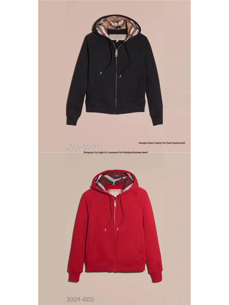 Hanorac cu glugă de înaltă calitate în stil britanic: Unisex Fermoar Complet cu Broderie Personalizabilă, Design European/American Negru