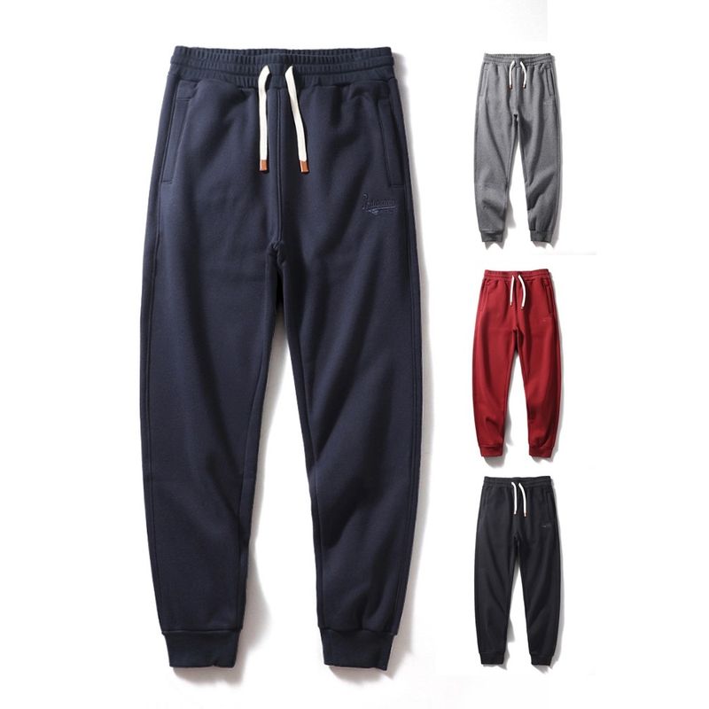 Sports Pants Men's Fall and Winter New Arrival Velvet Pants Thickened American Heavy Weight Embroider Sweatpants Export Men's Casual Pants
