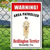 2D Flat 1pc Vintage Metal Sign  Iron Sheet with Bedlington Terrier and Bedlington Terrier Security Co Below  2030cm81