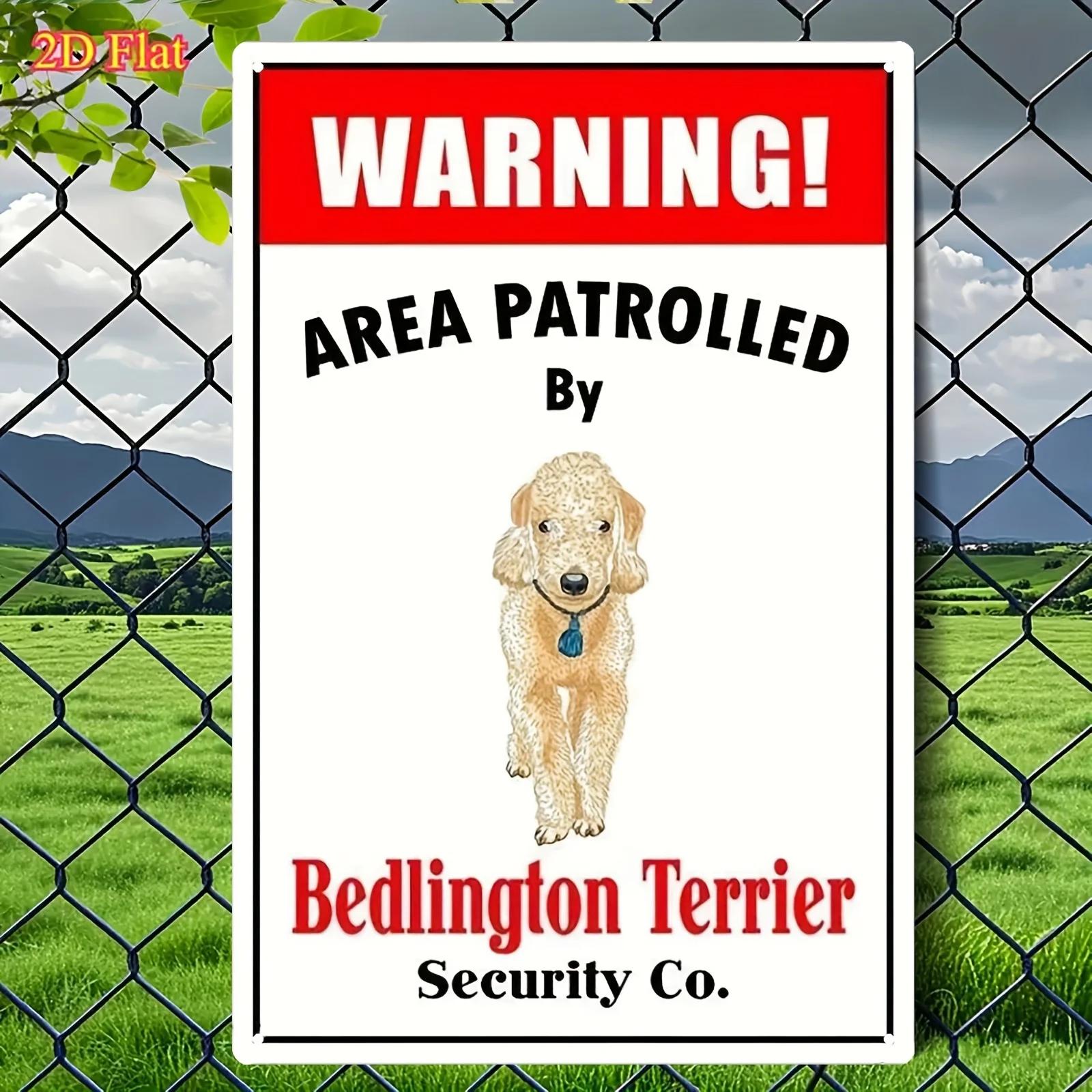

2D Flat 1pc Vintage Metal Sign Iron Sheet with Bedlington Terrier and Bedlington Terrier Security Co Below 2030cm81 20x30cm
