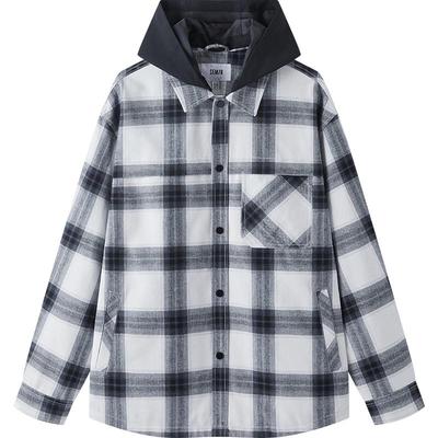 Semir Men's Detachable Hooded Plaid Casual Jacket