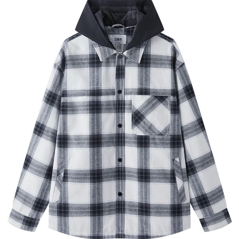 Мужская повседневная клетчатая куртка Semir со съемным капюшоном S