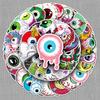 50 Unique Eyeball Graffiti Stickers for Phone Cases, Water Bottles, and Skateboards
