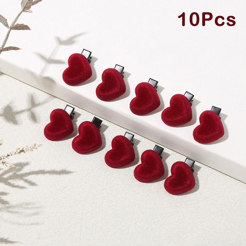 

10 шт. Милые универсальные маленькие красные заколки для волос в форме сердца и звезды для женщин, девочек, элегантная заколка для волос, изысканные аксессуары для волос, подарки