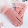 New Cotton Gloves for Women In Autumn and Winter Are Warm and Thick. Students Are Cute. Korean Version of Touch Screen Mittens with Velvet.