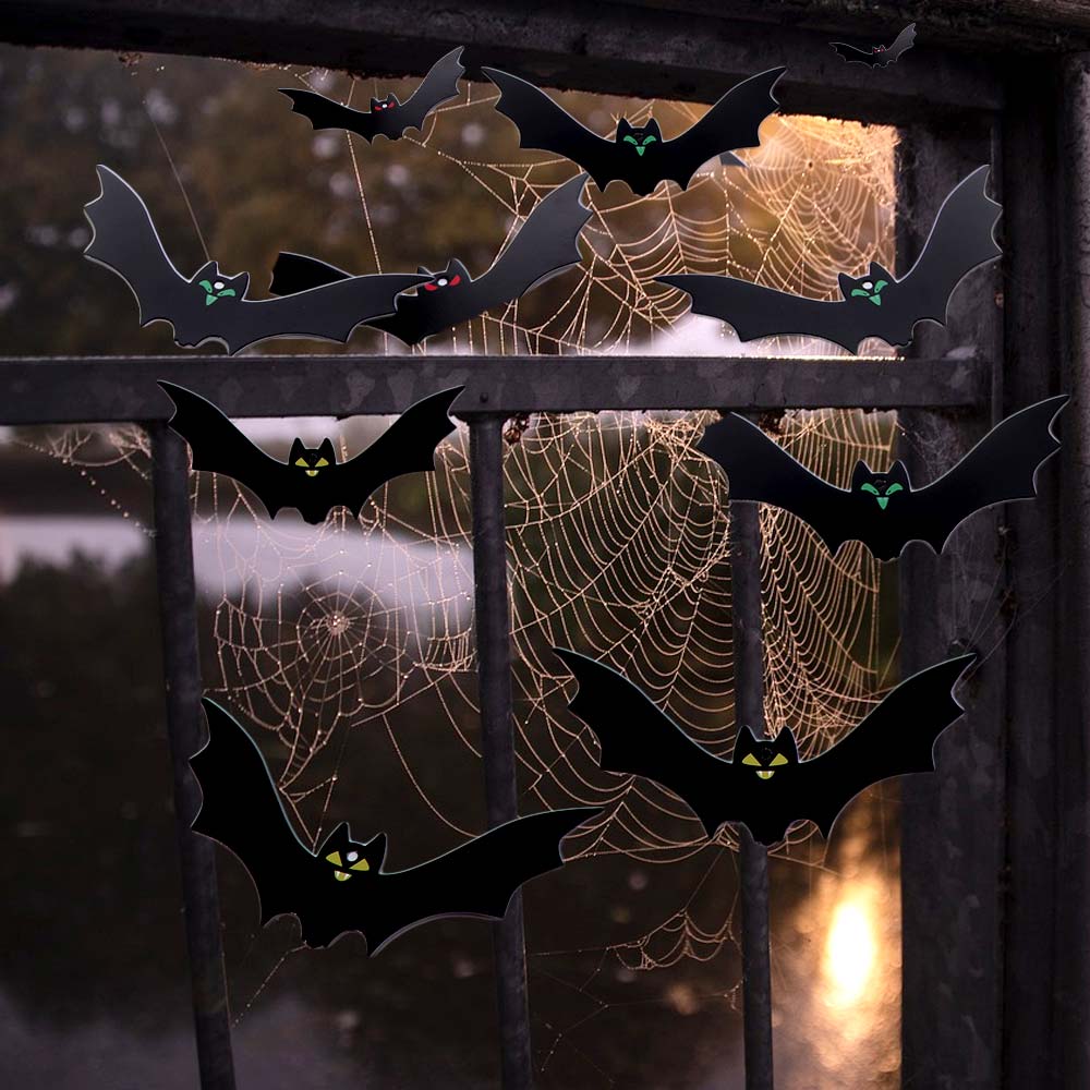 Spooky Halloween Bat Decorations with Eyes Simulation Bat Pendant  Halloween Party