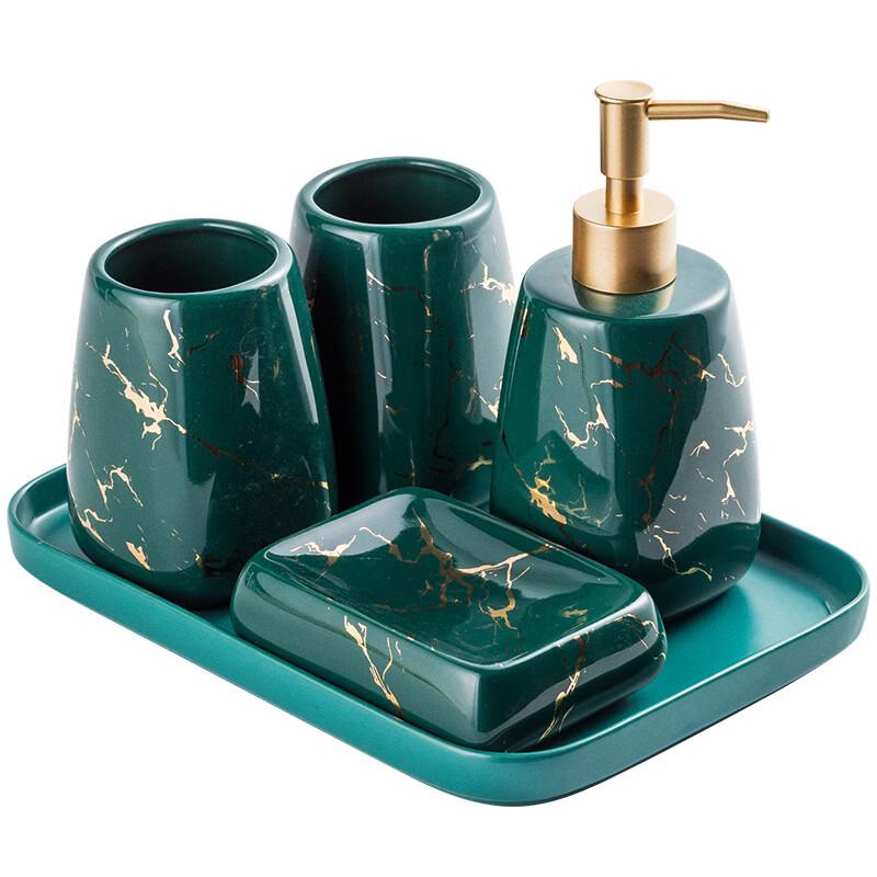 OLOEY Ceramic 5-Piece Bathroom Accessory Set