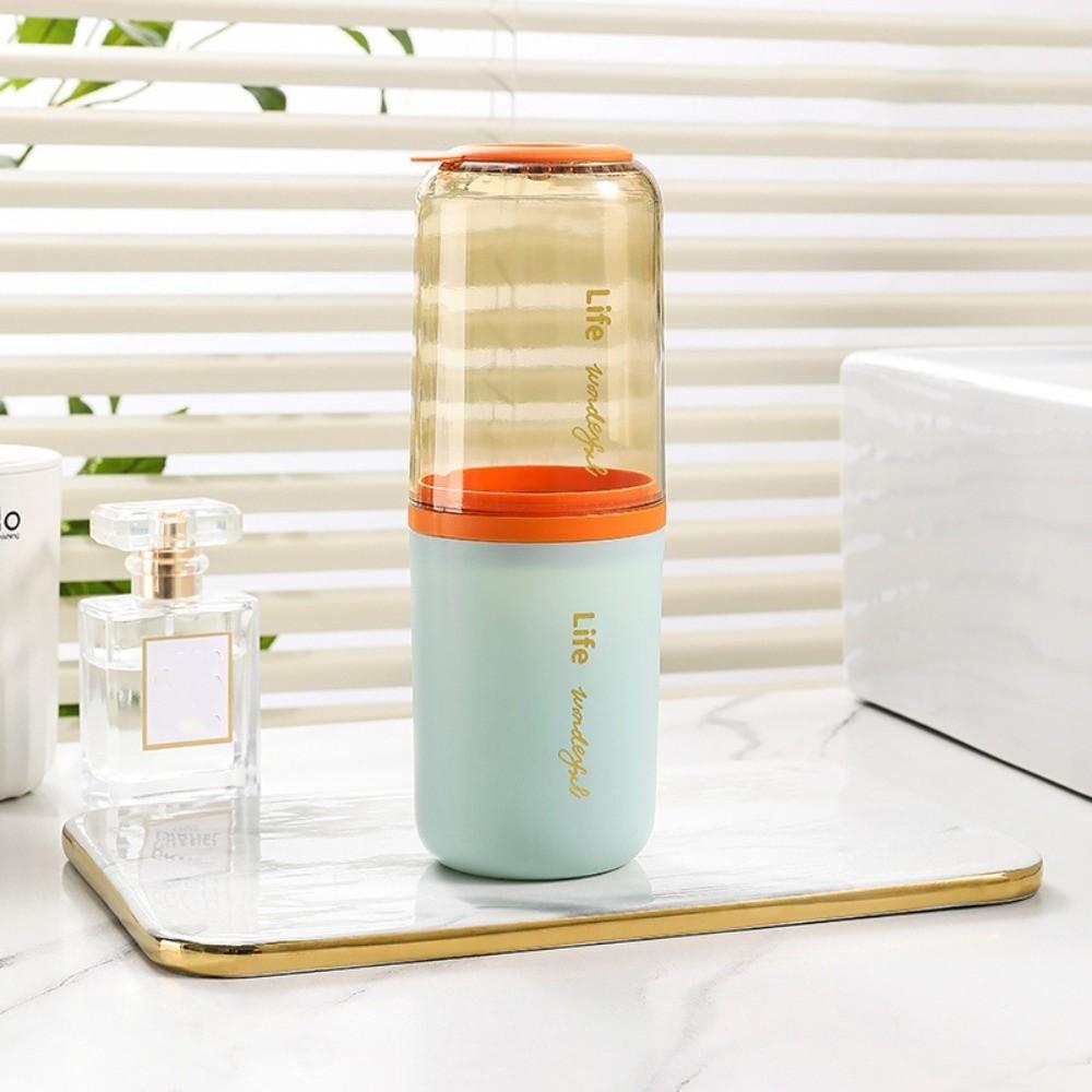 High Quality Portable Toothbrush Holder with Mouthwash Cup Lightweight Soap Box Toothbrush Storage Box Travel