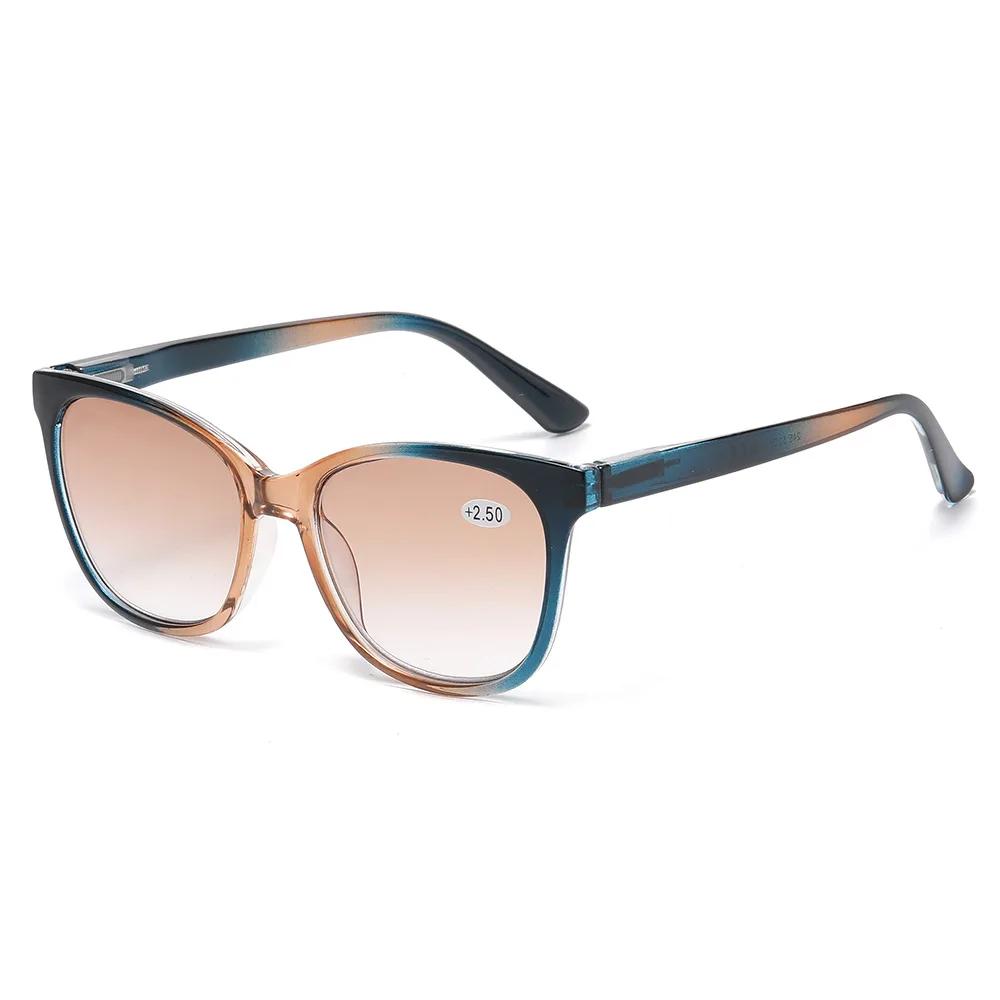 Men Women Gradient Color Reading Glasses Oversized Cat Eye High-definition Eyewear Vintage Retro Anti Blue Light Presbyopia