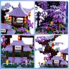 Peach Blossom Pond Japanese Architecture Building Blocks Set for Adults and Kids, Micro Mini Bricks Cherry Blossom Tree House Building Kit 2500+PCS