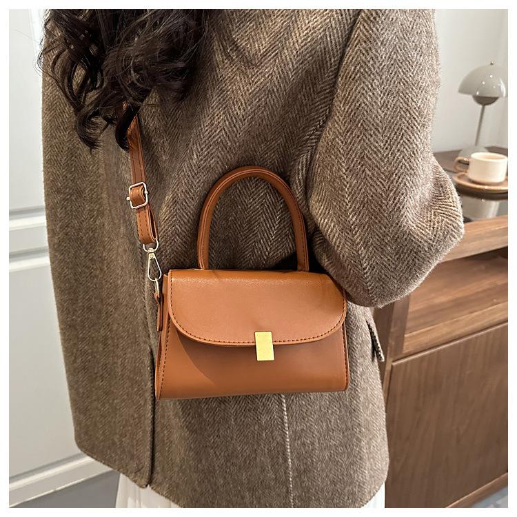 Retro Shoulder Small Bag Women's Bag Trendy Fashion PU Women's Handbag High Sense Messenger Small Square Bag