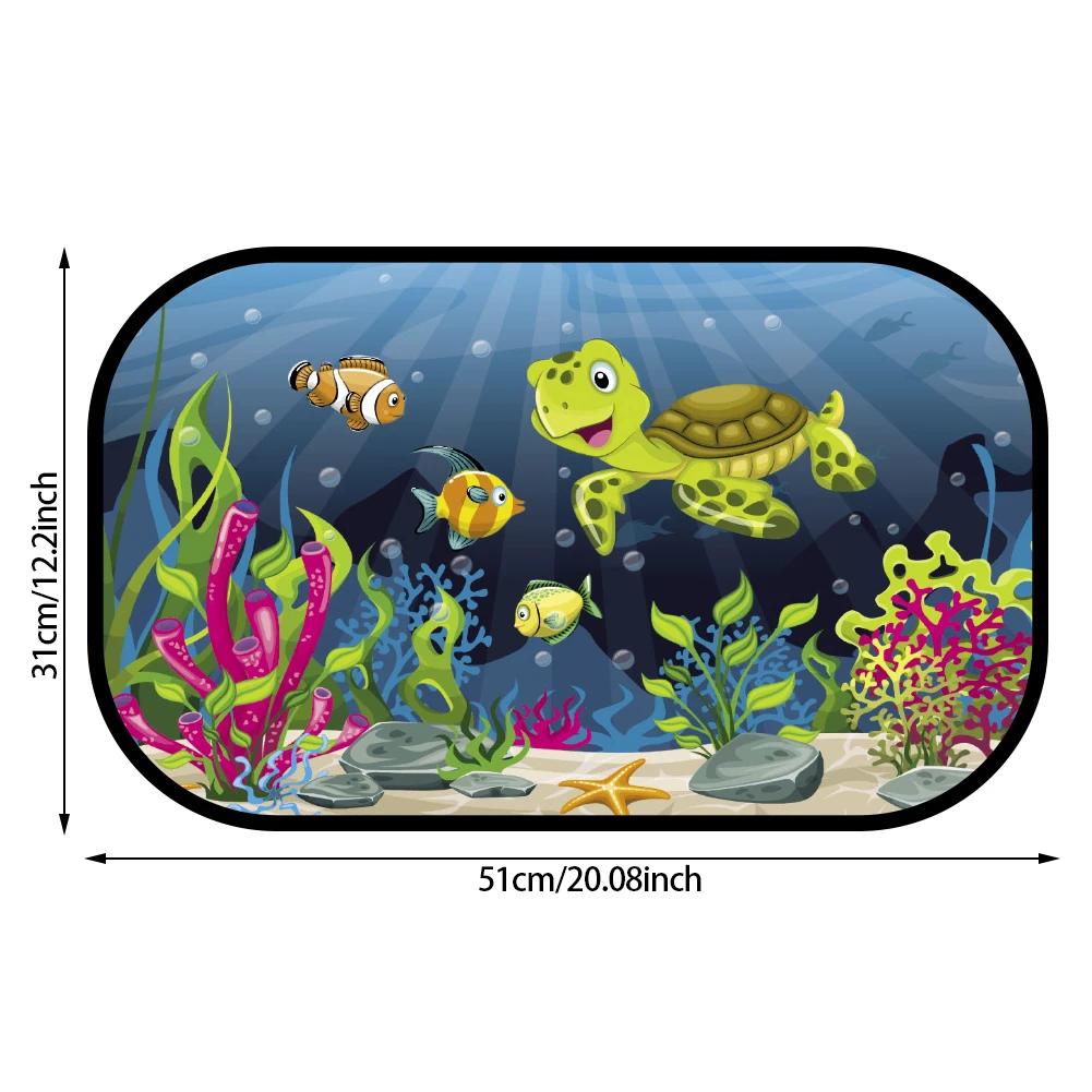 2Pcs Cartoon Car SunShade PVC Side Window Adsorption SunShade Cover Rear Side Auto Window Sunvisor Mesh For Children Adults