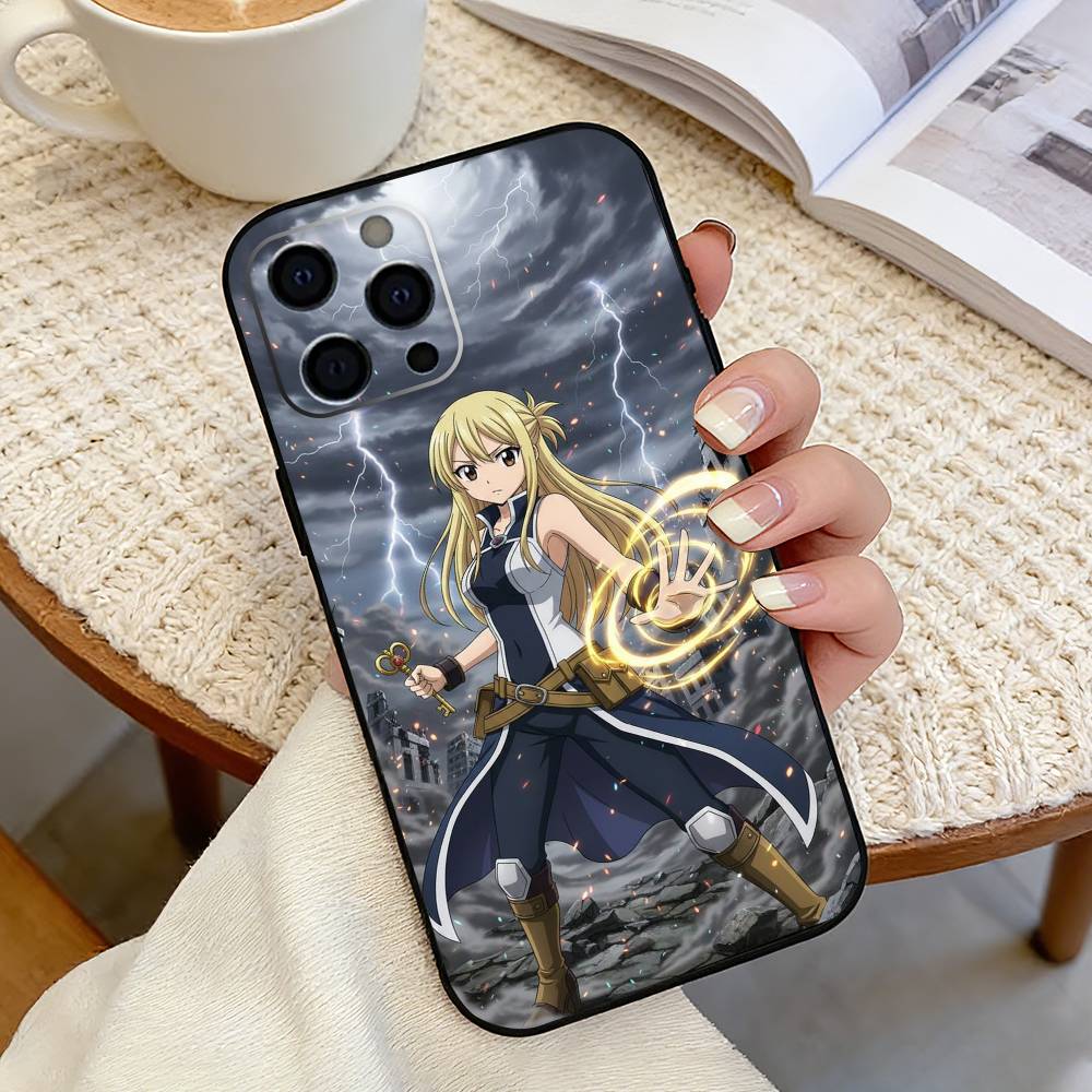 Anime Fairy Tail L-Lucy Phone Case For iPhone 17, 16,15,14,13,12,11 Plus,Pro Max, Others Soft Black Cover iPhone15
