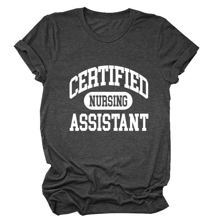 Certified nursing new short-sleeved women's fashion T-shirt large size