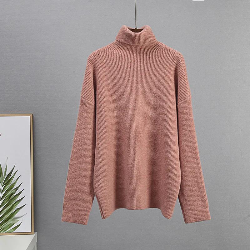Hirsionsan Turtleneck Thick Sweater Women 2023 New Winter Warm Elegant Ladies Pullovers Warm Soft Cusual Jumper Soft Tops Oversized Solid Sweaters