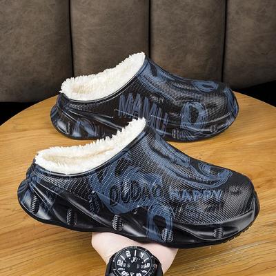 2024 Winter Men Slippers Warm Plush Waterproof Cotton Shoes Mens Home Slippers Non-Slip Indoor Outdoor Fur Slipper Zapatos