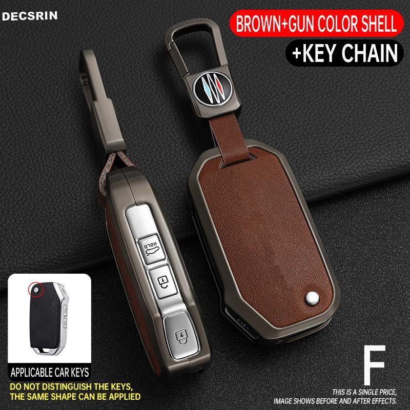 Zinc Alloy + Leather Car Key Case Cover For KIA Ceed 2025 CD Forte 2018 2019 2025 Cerato 2019 K3 Gt Seltos Sportage 2020 Sorento
