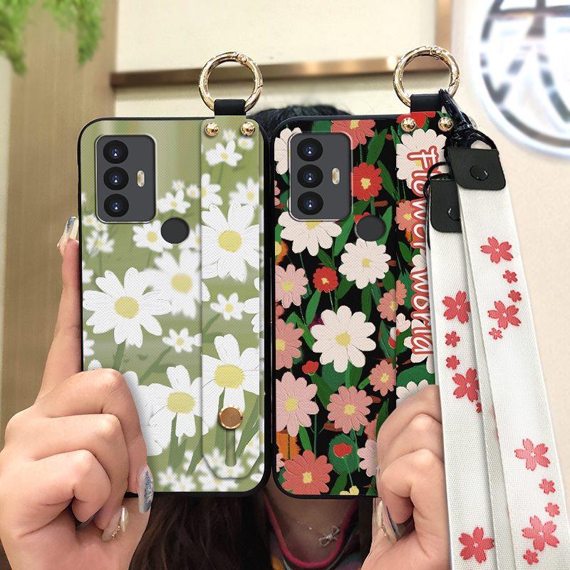 Ring Wrist Strap Phone Case For TCL 30SE/30E/306/305/Sharp Aquos V6/V6 Plus Fashion Design Wristband Waterproof Silicone